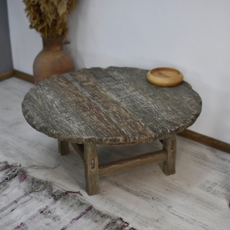 Rustic Round Coffee Table for Living Room Live Edge Side Table Etsy