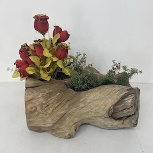 Handgemachter Blumentopf für den Garten • handgemachter Blumentopf aus Holz • natürliches dekoratives Wohndesign Einzigartige Blumenvase Geschenk für Sie