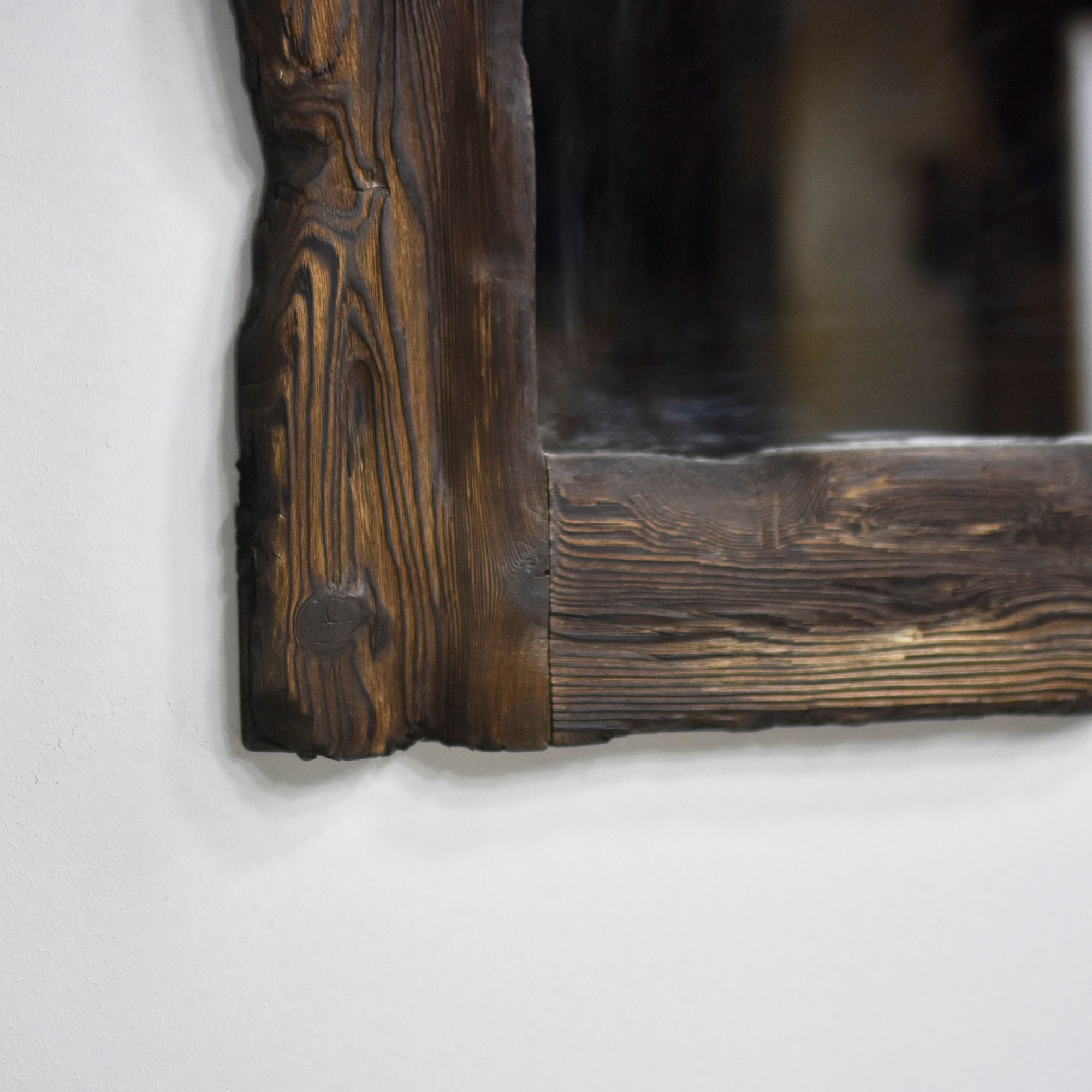 Rustic Mirror Wooden Mirror Natural Wood Mirror Farmhouse Etsy UK