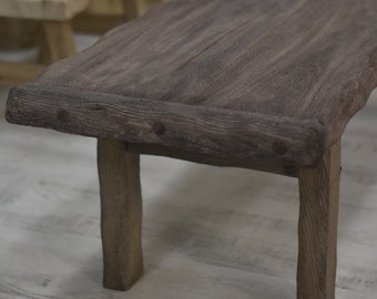 Rustic chestnut wood coffee table for living room live edge side table wood rustic mid century farmhouse furniture rectangular vintage like