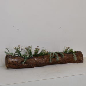 Vintage Blumentopf Garten Live Blumentopf aus Holz • Handgefertigte einzigartige Holzblume • Natürliches dekoratives Hausvase-Geschenk für Frauen
