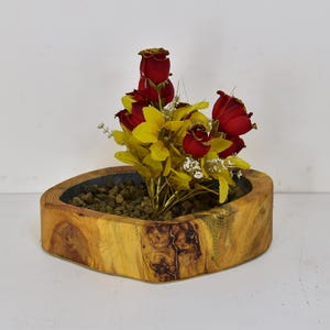Übertopf Blume Holztrockenblumentopf Indoor Handgemachte Einzigartige Holzblume Natürliches Dekoratives Wohndesign Einzigartiges Geschenk Blumentopfvase für Sie