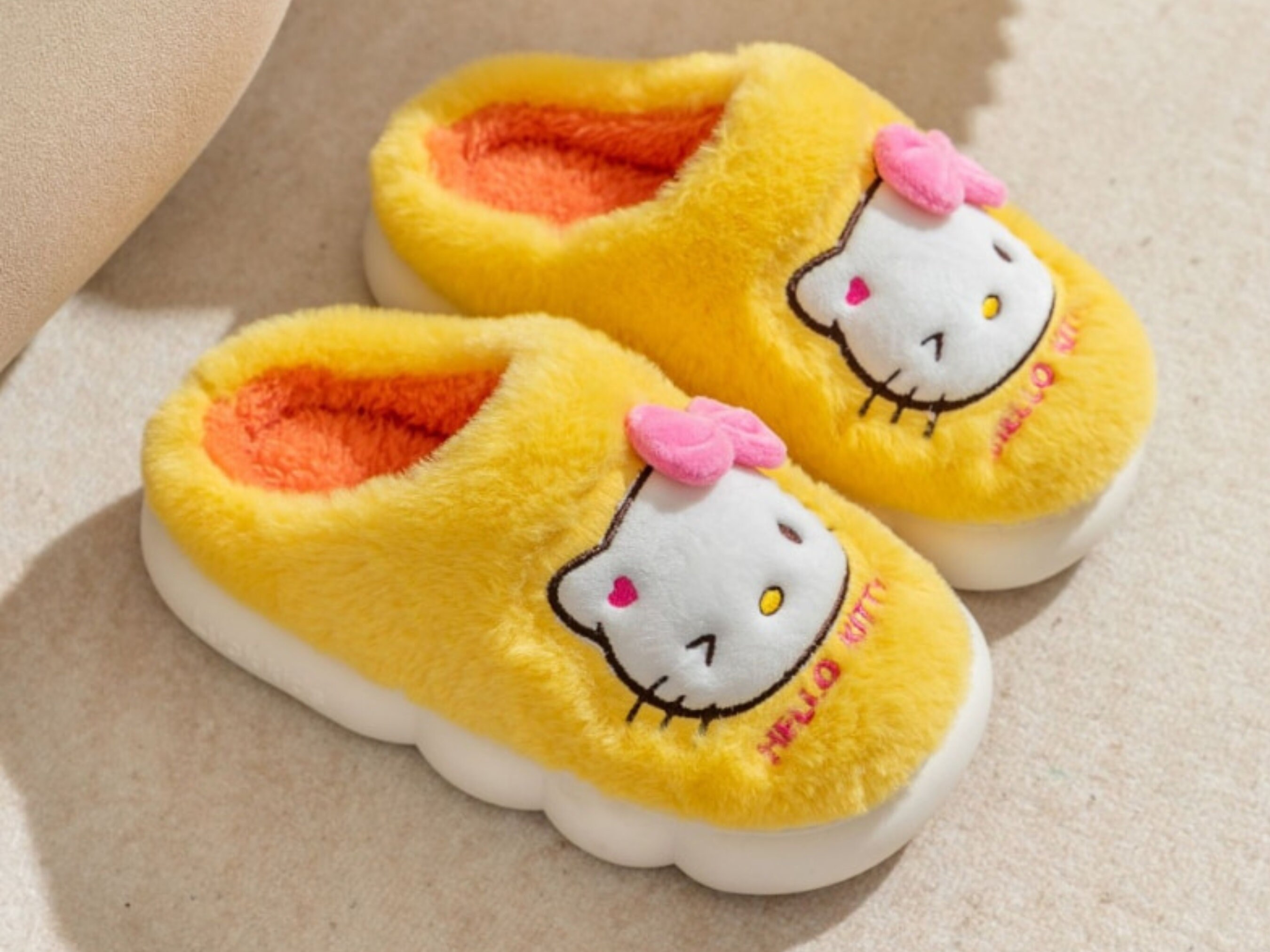 Kawaii Sanrio Hello Kitty Slippers Non-slip Warm Cute Cartoon - Etsy