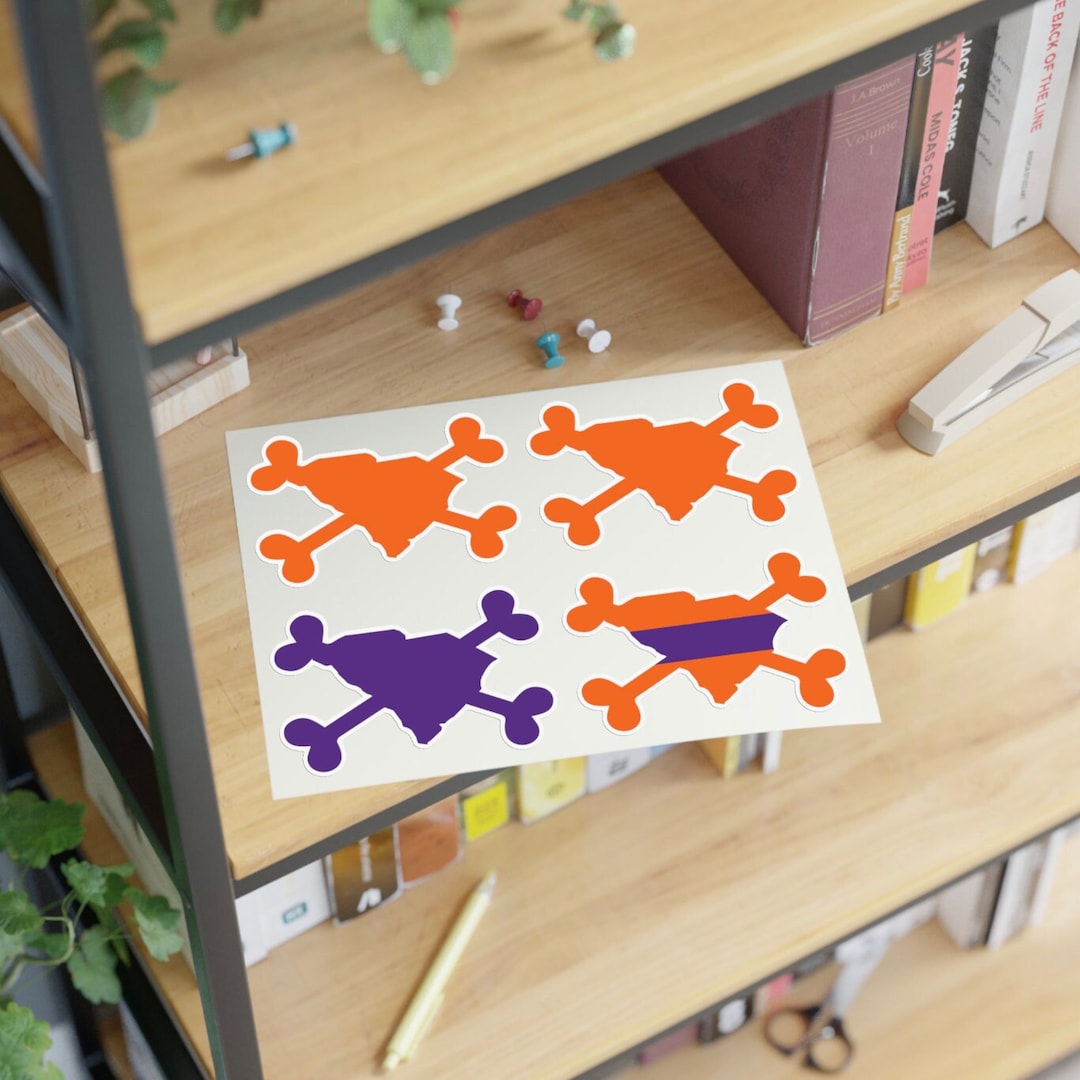 Clemson Tigers, Jolly Roger Sticker Sheet, Pirate Sticker, South ...
