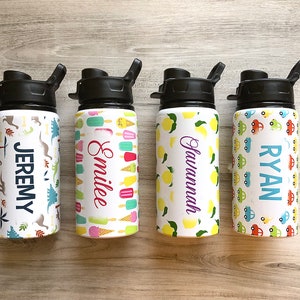 Personalized Summer Kids Water Bottle Water Bottles Personalized Water Bottle with Name Personalized Back to School image 1
