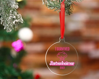 I Survived Barbenheimer 2023 Acrylic Christmas Ornament