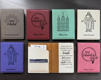 Custom Etched LDS Temple Recommend and Temple Ordinance Organizer- The Original