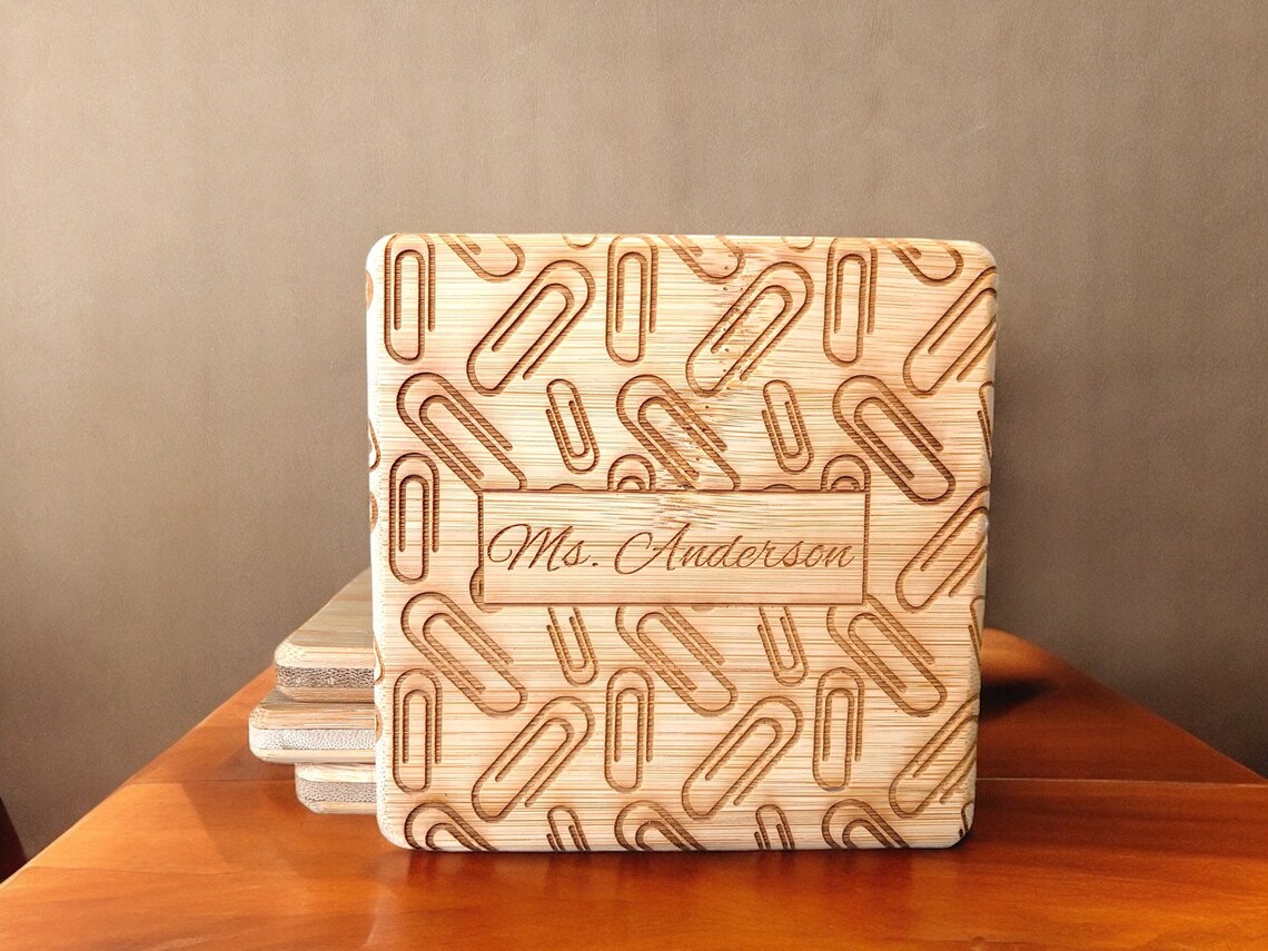 Personalized Teacher Appreciation Bamboo Coasters - Etsy