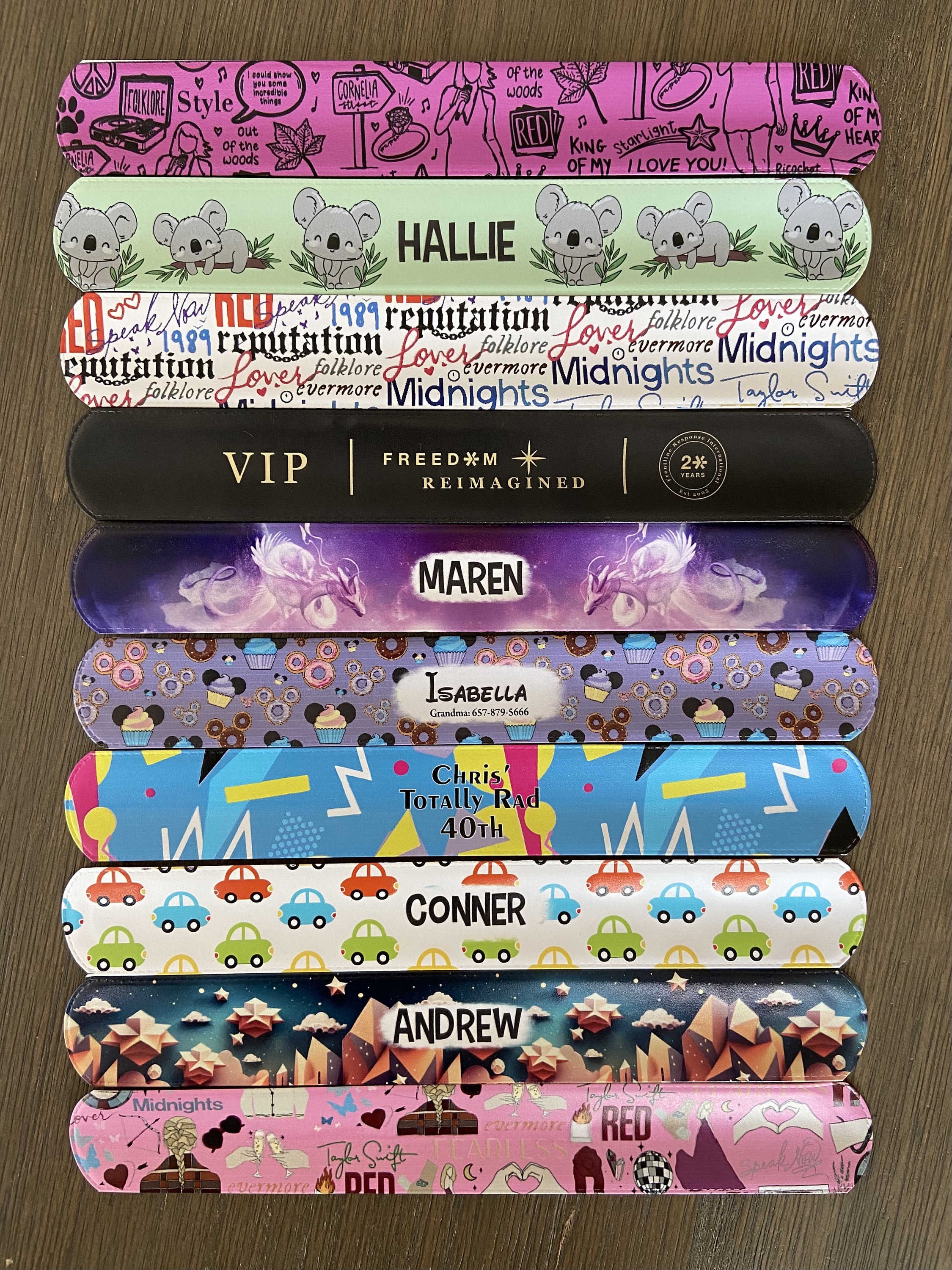 Custom Themed Slap Bracelets | Printed Party Favor Slap Bracelets
