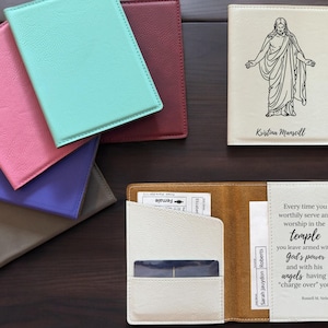 Recommandation du temple LDS personnalisée gravée et organisateur d'ordonnances du temple - L'original