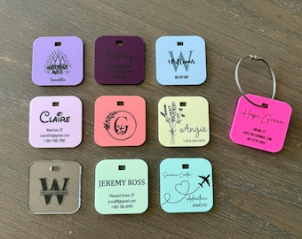 Personalized Luggage Tag, Acrylic Name Tag for Suitcase, Custom Printed ID Tag, Backpack Tags, Backpack Tags
