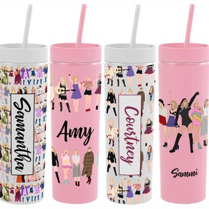 Taylor Swift Skinny Tumbler with Lid and Straw – Glennwood Creations