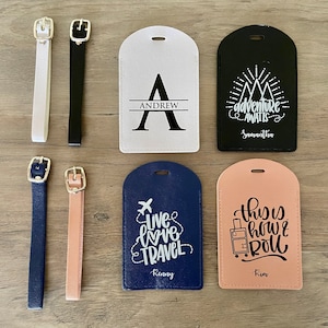 Personalized Leather Luggage Tag: Custom Travel Gift