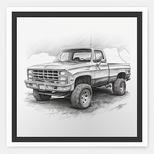 Squarebody truck Stickers, Indoor\Outdoor stickers for dad stickers for him truck stickers dad classic truck gift stickers for him