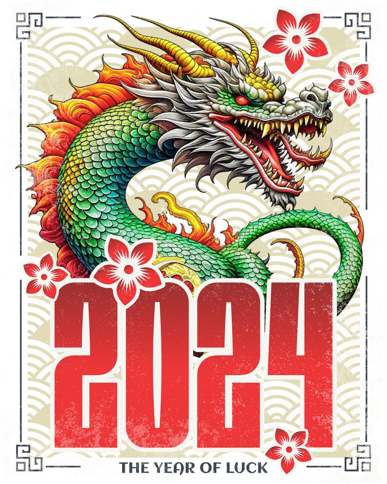 Lunar New Year 2024, Chinese Dragon PNG, the Year OF LUCK Png, Chinese