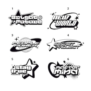 Custom Y2K Logo, y2k star logo design svg, png, eps, pdf