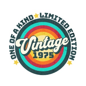 Vintage 1975 svg, png - 48th birthday for her, him - Limited Edition