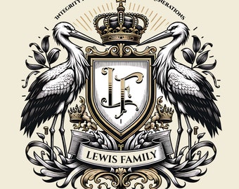 Custom Family Crest Logo, Heraldic Shield Design (svg, png, eps, pdf)