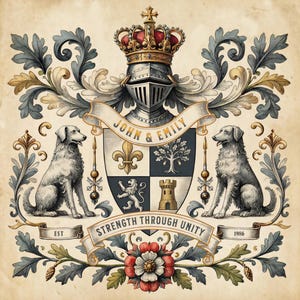 Benutzerdefiniertes Familienwappen Design | Personalisierte heraldische Emblem | Wappen | Digitaler Download