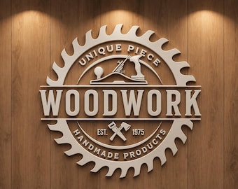 Custom Woodwork Logo Design – Vintage Carpenter Business Branding
