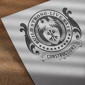 Construction Logo Design, Professional Branding for Construction Services, House Repair Service