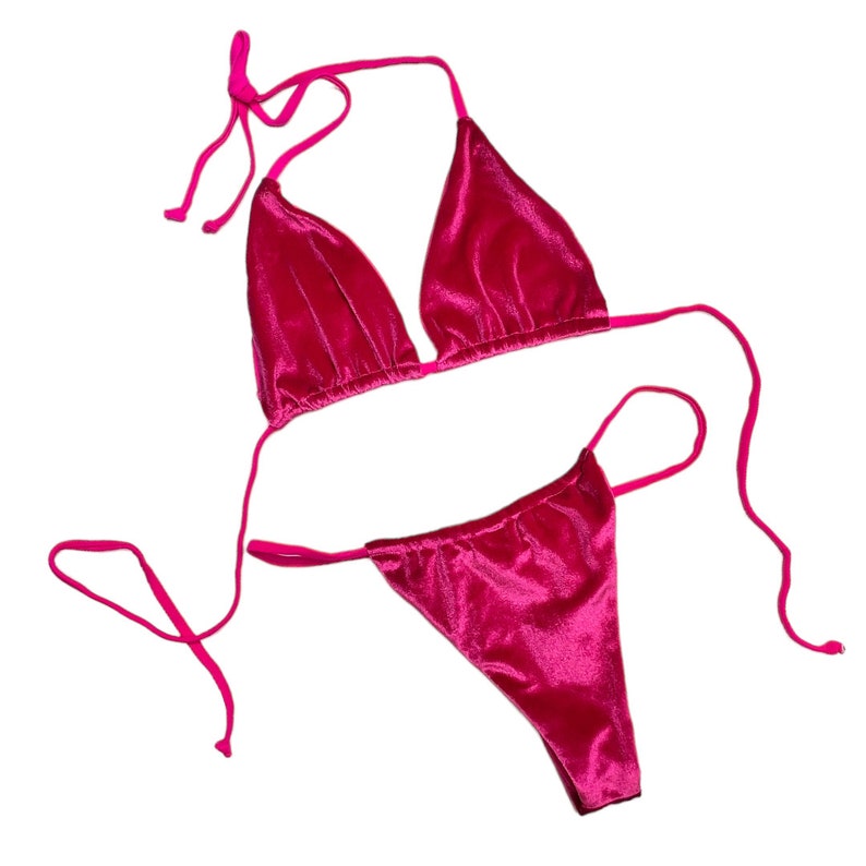 Fuchsia Velvet String Bikini EXOTIC DANCEWEAR Etsy