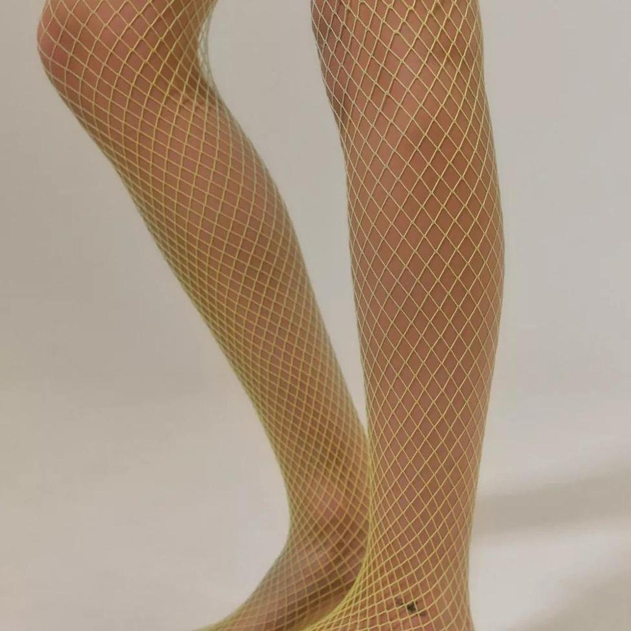 Simply Joshimo Diamond Patterned Black Footless Fishnet Tights in