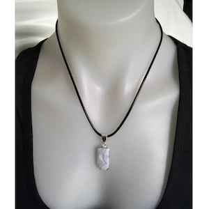 Natural Blue Lace Agate in Sterling Silver Setting