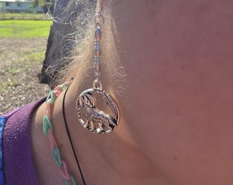 Howling Wolf, nature inspired, Sterling Silver Earrings