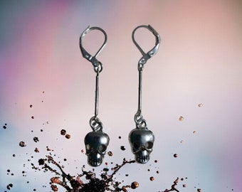 Skull drop Leaverback earrings