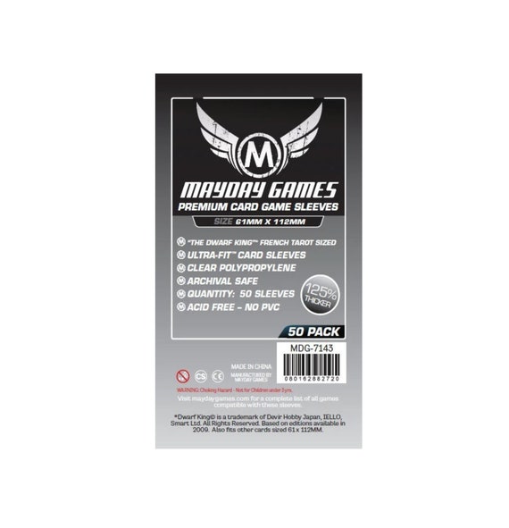 61x112 card sleeves Mayday Games MDG-7143 61 X 112 Mm Made from 100% clear polypropylene Card Sleeves 61 x 112