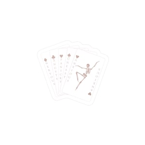 Deck of Cards White Sticker, Playing Card Sticker, Ultra Soft Monochromatic Sticker- Sticker