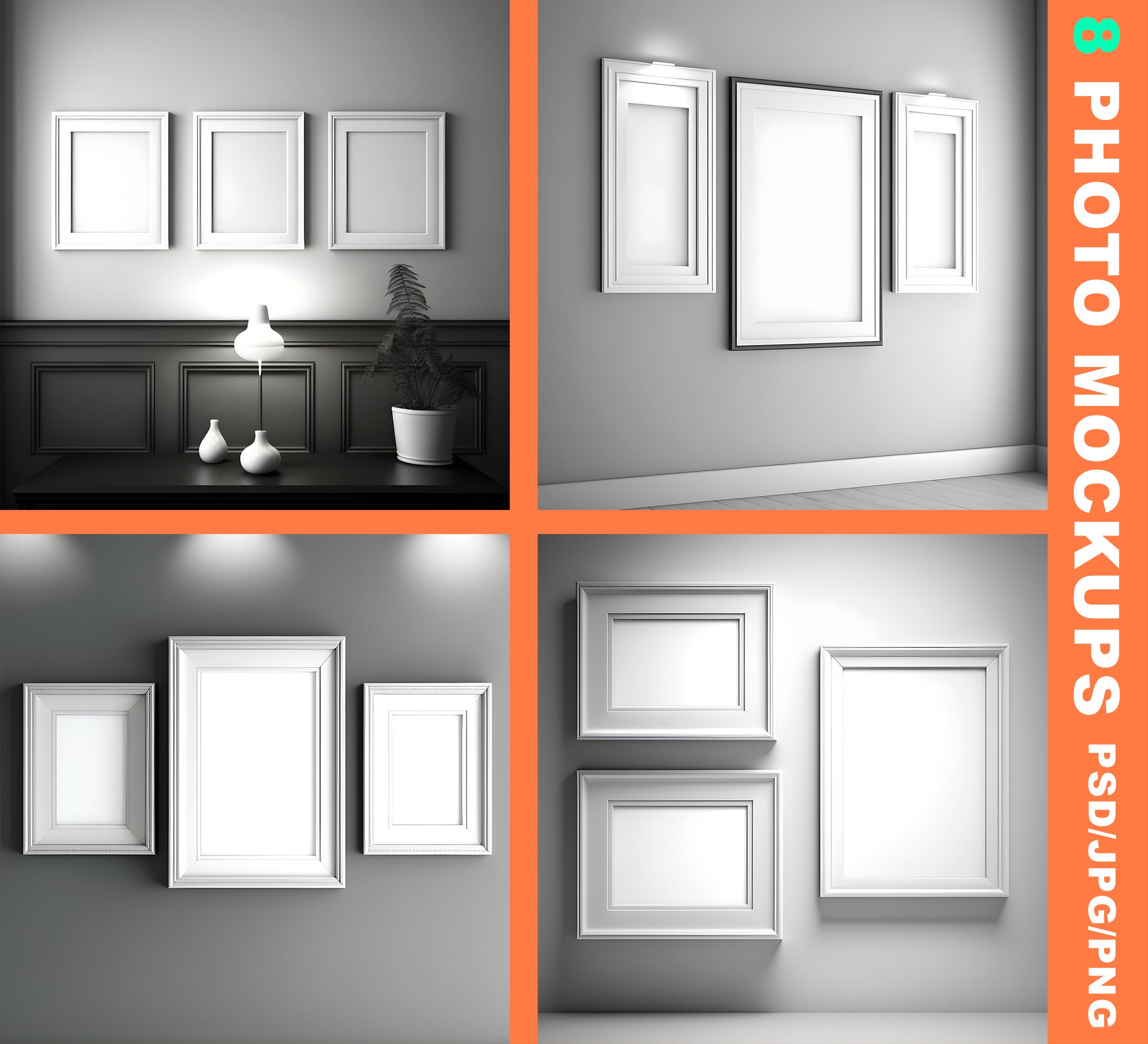 3-frame Set Photoshop/canva Mock-ups Bundle | Psd / Png / Jpeg | Smart ...