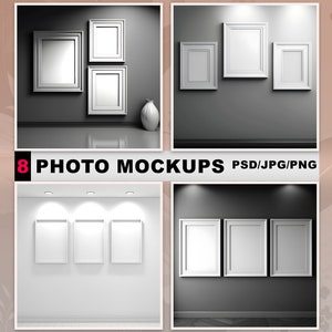 3-Frame Set Photoshop/Canva Mock-Ups Bundle | Psd / Png / Jpeg | Smart Objects | Transparent Pngs | Easy Edit on Canva for FREE!