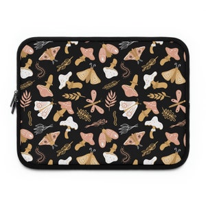 Mushroom Laptop Sleeve For Outdoor Lover | Moth Laptop Case For Adults | Laptop Bag Gift | Laptop Cover | Gifts For Adults