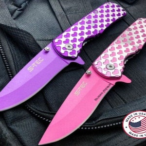  S-TEC 8 Valentine's Hearts Folding Pocket Knife … (Purple) :  Everything Else