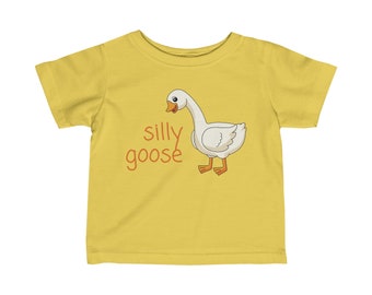 Silly Goose - T-shirt en coton pour bébé - T-shirt pour bébé en jersey - Cadeau rigolo pour enfant - Nouveau parent - Joli cadeau de baby shower