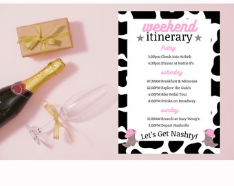 Nashville Bachelorette Weekend Itinerary Template (Digital Download)