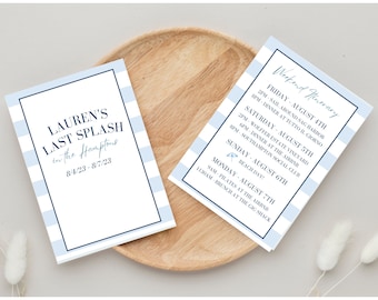 Hamptons Bachelorette Itinerary Template, Beach Weekend (Digital Download)