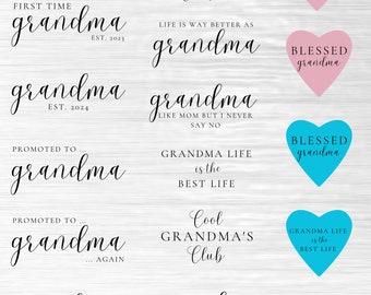 Grandma SVG Bundle, Blessed Grandma Designs (PNG Files)