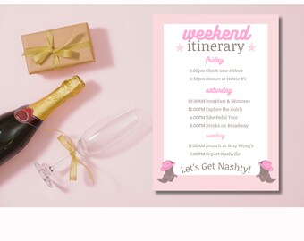 Nashville Bachelorette Weekend Itinerary Template (Digital Download)