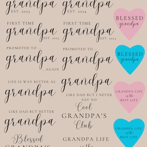 Grandpa SVG Bundle, Blessed Grandpa SVG, New Grandpa SVG, Grandpa Heart svg, Simple svg, png files #T12S12