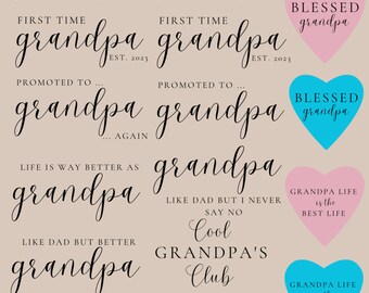 Grandpa SVG Bundle, Blessed Grandpa Designs, Heart PNG Files (Digital Download)