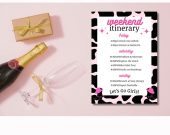 Nashville Bachelorette Weekend Itinerary Template (Digital Download)