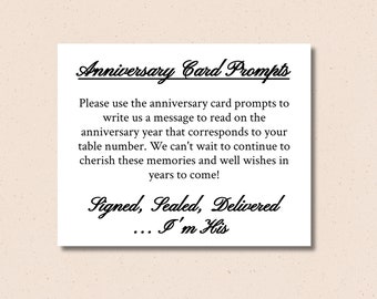 Wedding Anniversary Table Cards Digital Download Template, Unique Wedding Ideas, Minimalist, DIY, Pine4U #T7S1