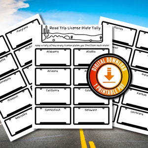 Road Trip License Plate Game Printable Fun Road Trip Games For Kids Road Trip Activity Road Trip Activities For Kids Road Trip Game Download