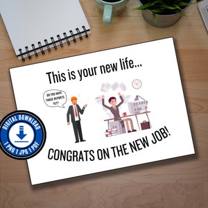 Funny New Job Card Printable Download Funny New Job Gift For Him Funny New Job Gift PDF Download Card Gift Funny New Jobs Gifts Printable
