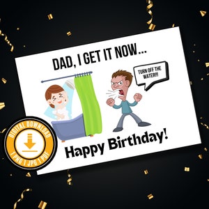 Funny Birthday Card For Dad Printable Funny Birthday Card From Daughter Birthday Gift From Daughter Birthday Gifts Birthday Card Printable