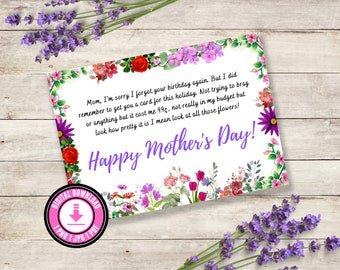 Funny Mother's Day Card Funny Printable Card Funny Mothers Day Card Mother's Day Gift Funny Gift From Son Funny Gift From Daughter For Mom