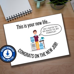 Funny New Job Card Printable Download Funny New Job Gift For Him Funny New Job Gift For Her New Job Card Gift Funny New Jobs Gifts Printable